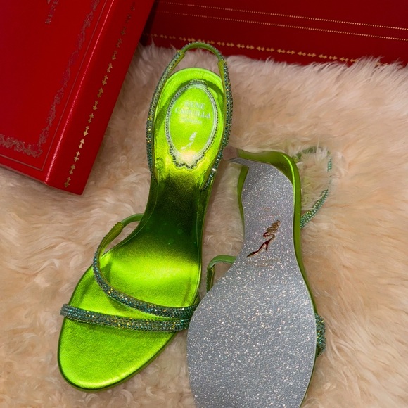 René Caovilla Green Satin Heels – Size 36 (Shimmer Strass)
BRAND NEW - Picture 10 of 12